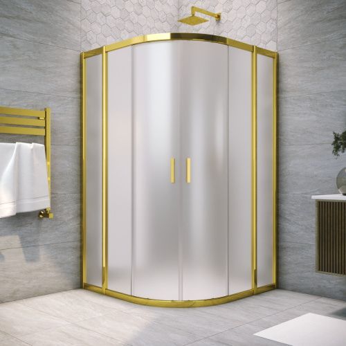 Душевой уголок Vegas-Glass ZS TUR+NOVO ZS TUR NOVO 110 09 10 110х110 стекло матовое профиль золото глянцевое без поддона