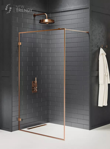 Душевая перегородка New Trendy AVEXA Copper brushed EXK-3797 80х200 стекло прозрачное профиль медь брашированная
