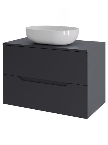 Тумба с раковиной Orange Line Li-70TugMDF+B05-480W 70х46х70 подвесная цвет графит матовый