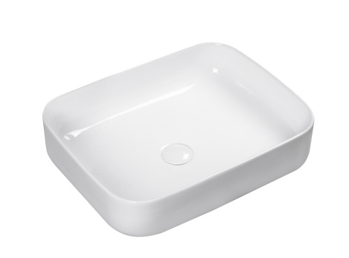 Раковина из сантехнического фарфора MILLEAU MIEL MU0084-GW 50х40 накладная цвет белый глянцевый без отверстий под смеситель
