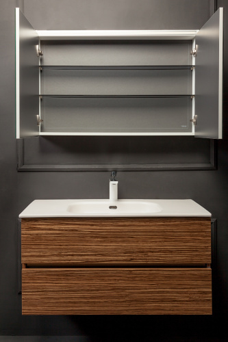 Зеркало-шкаф Armadi Art Vallessi 546-Z 100х65 подвесной цвет коричневый Зеркало-шкаф Armadi Art Vallessi 546-Z 100х65 подвесной цвет коричневый