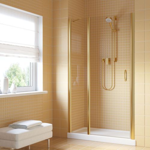 Душевая дверь Vegas-Glass EP-F-1 LUX EP-F-1 LUX 135 9 1 L 135х200 стекло прозрачное профиль золото глянцевое