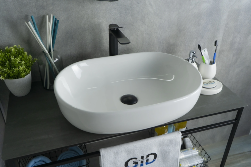 Раковина Gid Lago 60 см 51112 накладная цвет белый