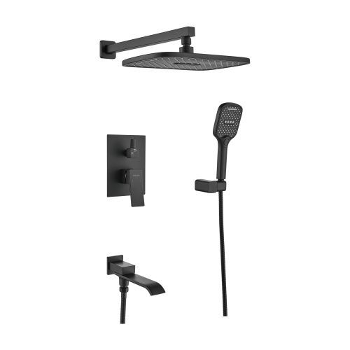 Душевая система Shevanik S4035H встраиваемая в стену цвет черный