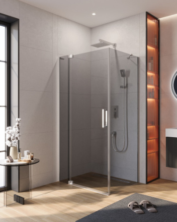 Душевой уголок Cezares SLIDER SLIDER-AH-1-80-100/110-GRIGIO-Cr 100х80 стекло тонированное профиль хром глянцевый без поддона