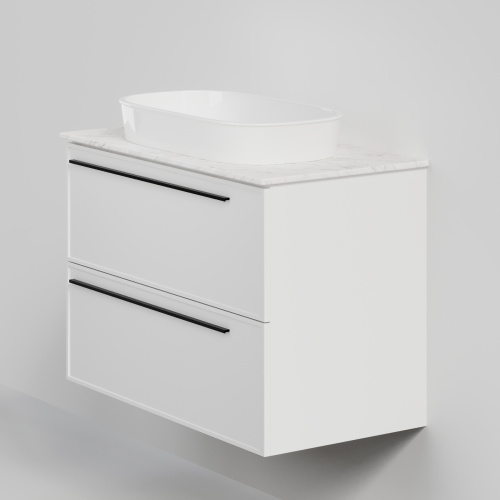 Тумба со столешницей La Fenice ELBA TWIN NFNC-01-ELB-B-90-2-3-GG 90х62х49 подвесная цвет белый