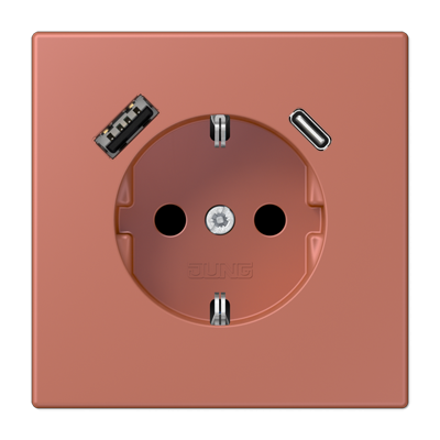 Розетка 2K+З USB Typ AC Jung Les Couleurs Le Corbusier (Лес Цоулеурс Ле Цорбусиер) LC1520-15CA236