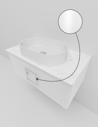 Тумба со столешницей La Fenice CUBO NFNC-01-CUB-B-80-2-GG 80х36х49 подвесная цвет белый