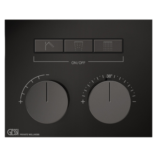 Смеситель для душа Gessi Hi-Fi 63006#706 встраиваемый в стену черный с термостатом (внешняя часть)