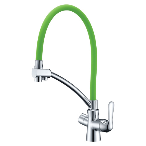 Смеситель для кухни LeMark Comfort LM3070C-Green на мойку хром/зеленый без термостата