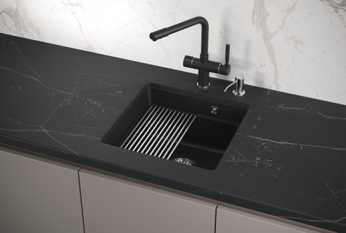Кухонная мойка Granula Kitchen Space 4501U, ЧЁРНЫЙ 45x45 цвет черный