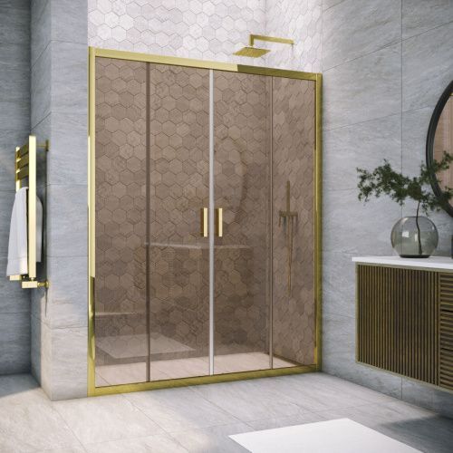 Душевая дверь Vegas-Glass Z2P TUR+NOVO Z2P TUR NOVO 220 09 05 220х200 стекло тонированное профиль золото