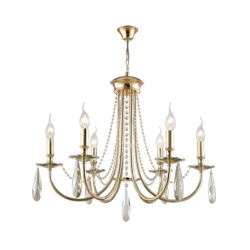 Люстра подвесная Crystal Lux Victoria (Вицториа) Victoria SP6 Gold/Amber