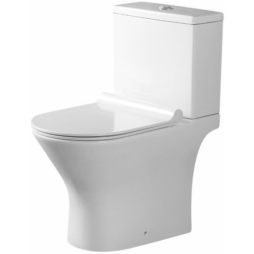 Унитаз напольный с бачком Agger AT07000 белый с сиденьем микролифт безободковый каскадный смыв
