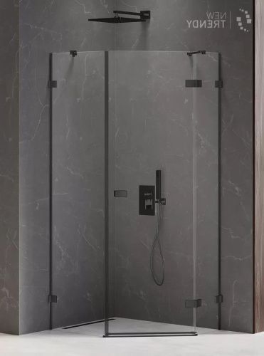 Душевой уголок New Trendy AVEXA Gold EXK-3883 100х80 стекло прозрачное профиль черный без поддона