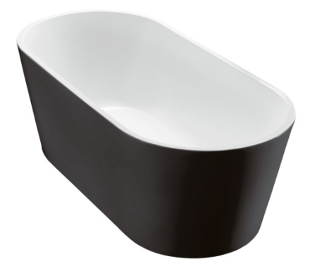 Ванна акриловая BelBagno BB71-1700-NERO-W0 170х80 отдельностоящая овальная