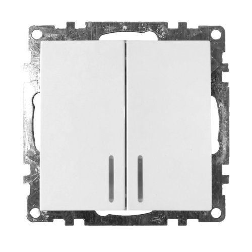 Выключатель 2-клавишный с индикатором Stekker GLS10-7102-01 39301