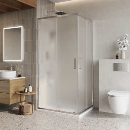 Душевой уголок BelBagno LUCE LUCE-AH-2-100/80-P-Cr 100х80 стекло рифленое профиль хром глянцевый без поддона