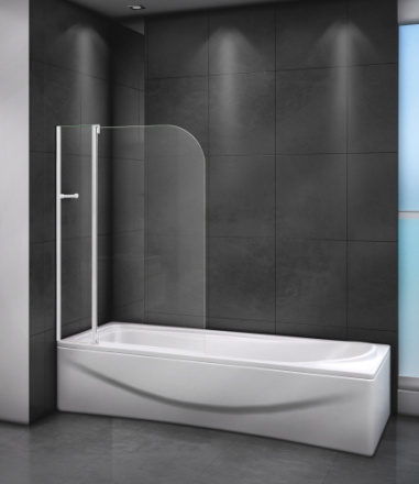 Душевая шторка на ванну Cezares RELAX RELAX-V-11-100/140-C-Bi 100х140 стекло прозрачное профиль белый