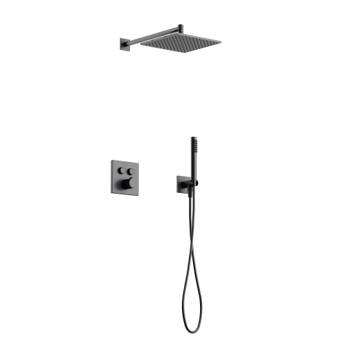 Душевая система Sancos Linn SC9022GG встраиваемая в стену цвет вороненая сталь