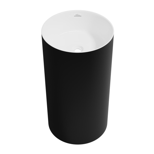 Раковина акриловая Wellsee Chalice Perfection 230613000 45х45 напольная цвет черный/белый без отверстий под смеситель Раковина акриловая Wellsee Chalice Perfection 230613000 45х45 напольная цвет черный/белый без отверстий под смеситель