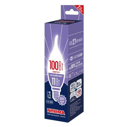 Лампа светодиодная Volpe Norma (Норма) LED-CW37-11W/6500K/E14/FR/NR