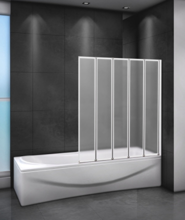 Душевая шторка на ванну Cezares RELAX RELAX-V-5-120/140-P-Bi-R 120х140 стекло рифленое профиль белый