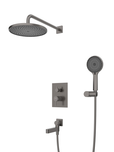 Душевая система BelBagno DELTA DEL2.0-VDSET-GM встраиваемая в стену цвет оружейная сталь
