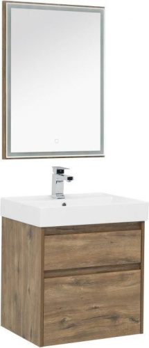 Комплект мебели: тумба с раковиной + зеркало Aquanet Nova Lite 00254216 60,5х45,7х145 напольный/подвесной
