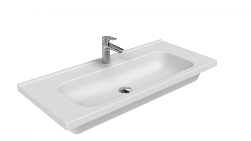 Раковина из сантехнического фарфора Creavit ideal ID100-00CB00E-0000 100х45 накладная цвет белый
