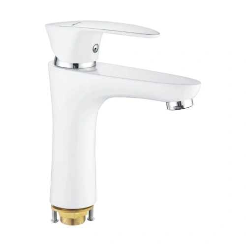 Смеситель Shevanik S9801F на раковину белый/хром