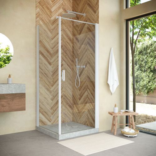 Душевой уголок Vegas-Glass EP-Fis NOVO EP-FIS NOVO 90 01 01 R 90х90 стекло прозрачное профиль белый без поддона