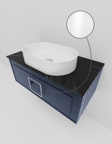 Тумба со столешницей La Fenice CUBO NFNC-01-CUB-BG-80-2-GB 80х36х49 подвесная цвет синий