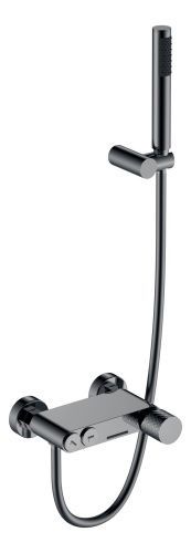 Смеситель Boheme Stick 123-SGM настенный вороненая сталь