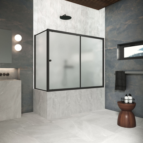 Душевая шторка на ванну Vegas-Glass ZV+ZVF Protec ZV+ZVF Protec 190*90 02М 10 190х140 стекло матовое 6 мм