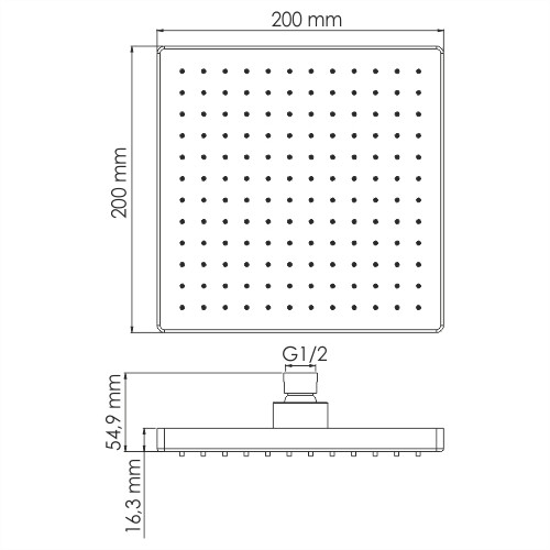 Верхний душ WasserKRAFT Exter 1600 A140 бронза - фото 5