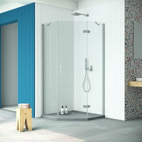 Душевой уголок Vegas-Glass AFA-Pen Retta AFA-Pen Retta 90 07 crystalvision R 90х90 стекло прозрачное профиль хром без поддона