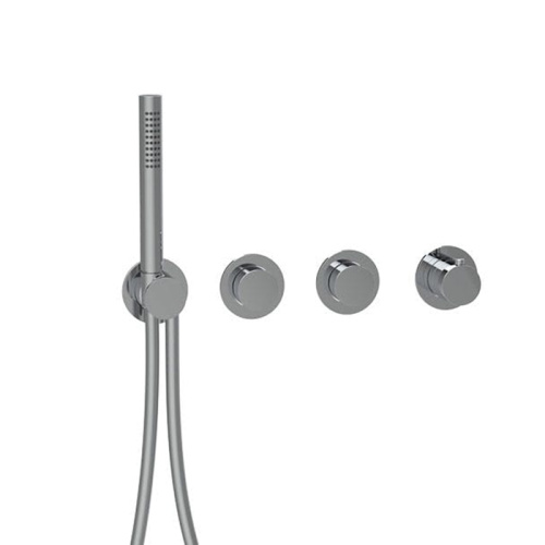 Смеситель для душа Almar Modular PUSH E180433.GM встраиваемый в стену оружейная сталь с термостатом (внешняя часть)