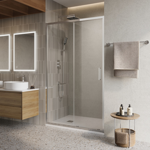 Душевая дверь BelBagno LUCE LUCE-BF-1-110-C-Cr 110х195 стекло прозрачное профиль хром