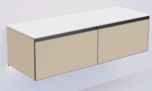 Тумба под раковину Armadi Art Quatro 790-M2-140(70+70)-D-A-LED 140х50х40 подвесная цвет бежевый