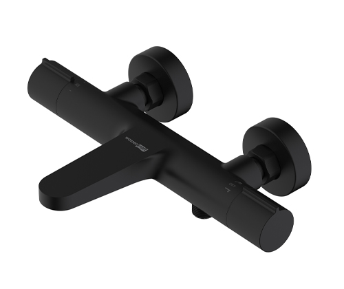 Смеситель для ванны и душа WasserKRAFT Elbe 7400 7411 Thermo настенный черный