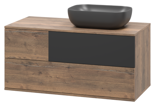 Тумба под раковину Misty Коломбо П-Кол-01100-074ПП 100х48х48 подвесная цвет серый/коричневый