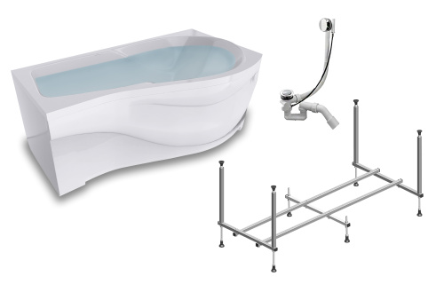 Ванна акриловая Timo VINO VINO1792R-KTVINO17-SPV1505-FPVINO17R-TPVINO17R 170х92 пристенная асимметричная с каркасом Ванна акриловая Timo VINO VINO1792R-KTVINO17-SPV1505-FPVINO17R-TPVINO17R 170х92 пристенная асимметричная с каркасом