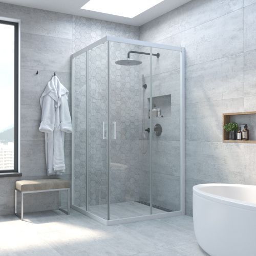 Душевой уголок Vegas-Glass ZA TUR+NOVO ZA NOVO h2000 110 01 crystalvision 110х110 стекло прозрачное профиль белый без поддона