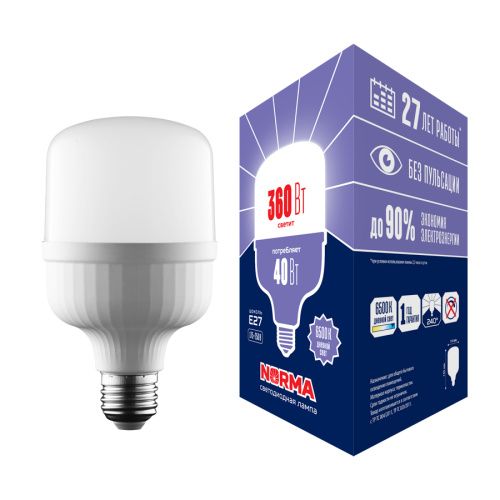 Лампа светодиодная Volpe Norma (Норма) LED-M80-40W/6500K/E27/FR/NR