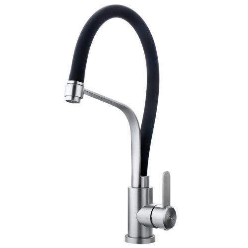 Смеситель для кухни Fashun A54012-7 на мойку сатин/черный