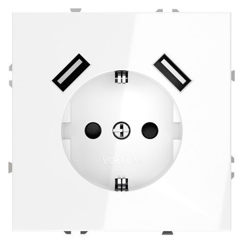 Розетка с USB, А+А VOLTUM S70 VLS040401