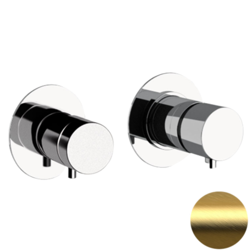 Смеситель для душа Daniel Tokyo TXT625DP встраиваемый в стену брашированное золото с термостатом