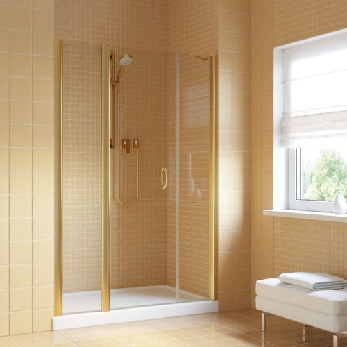 Душевая дверь Vegas-Glass EP-2F LUX EP-2F LUX 170 09 01 L 170х200 стекло прозрачное профиль золото