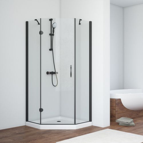 Душевой уголок Vegas-Glass AFA-Pen TUR+NOVO AFA-Pen NOVO 120 02М crystalvision L 120х120 стекло прозрачное профиль черный матовый без поддона